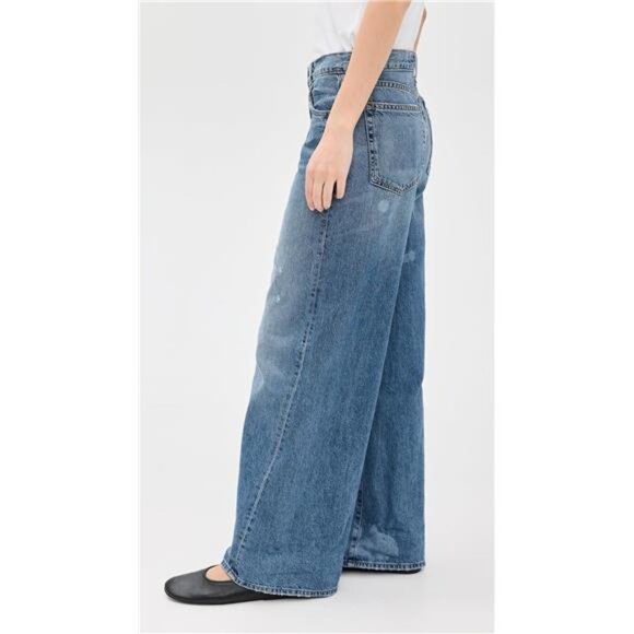 ASKK NY Carribean Jeans Venice High Wide Leg West Village Girl Off Duty Grunge - Picture 4 of 7